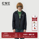 CNC男装 奥莱网格肌理logo织带连帽夹克男春夏款 潮流轻奢休闲外套
