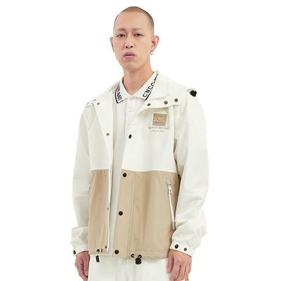 cnc奥莱拼接撞色字母夹克