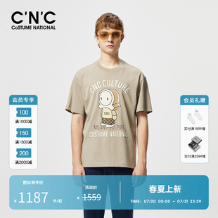 亲肤纯棉 奥莱新款 CNC男装 宽松透气半袖 潮玩印花短袖 T恤男夏季