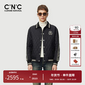 短款 CNC男装 奥莱logo刺绣翻领男士 薄棉服秋冬轻奢保暖夹克外套