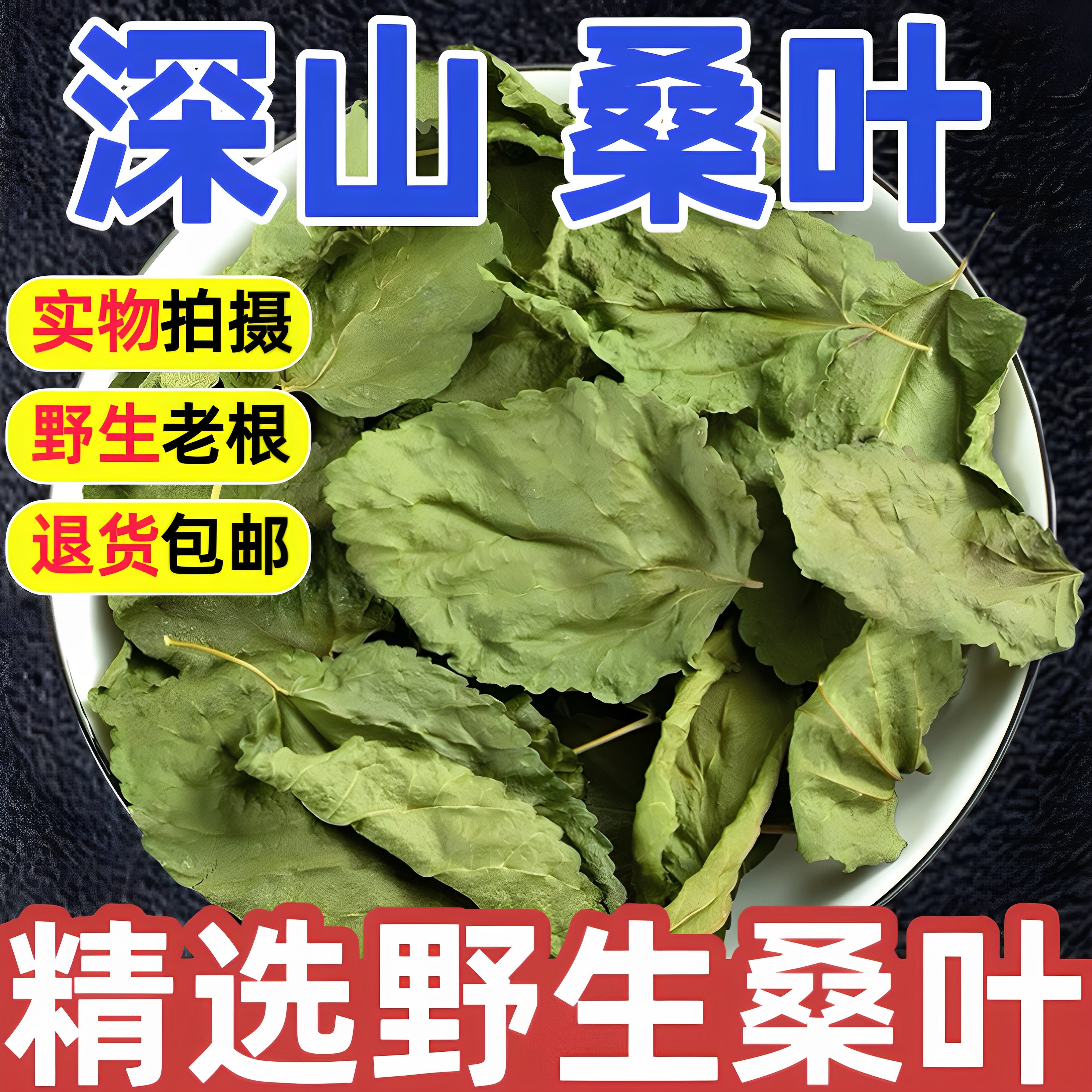 深山野生桑叶中药材野生桑树叶霜桑叶秦岭老树桑叶泡茶干桑叶500g