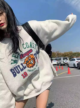 ELOF5317# 官图 实价 华棉复合-薄款310g加绒400g 圆领卫衣女秋冬