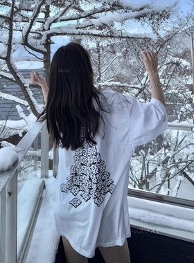 ELOF01562# 官图 21支纯棉210克（100%棉）短袖廓形短袖休闲百搭