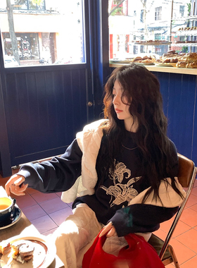 ELOF6088# 官图 华棉复合 薄款 卫衣女常规款 蕾丝刺绣