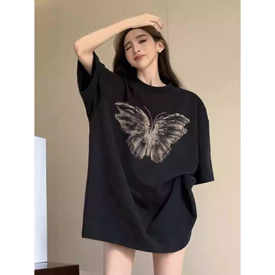 ELOF01187# 官图 21支纯棉210克（100%棉）潮牌美式oversize短袖t