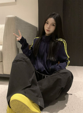 ELOF6082# 实拍 华棉复合 薄款/加绒  卫衣女短款开衫拉链立领条