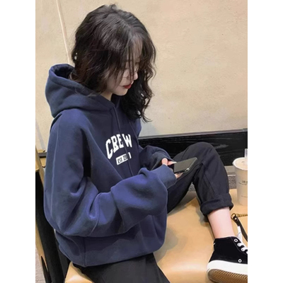 ELOF7128# 官图 实价 华棉复合-薄款310g-加绒400g 连帽卫衣女秋