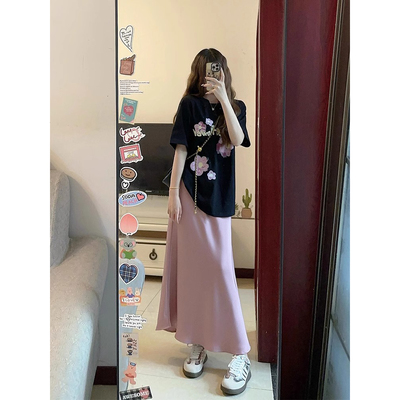 ELOF01310# 官图 21支纯棉210克（100%棉）时尚减龄花朵印花短袖T