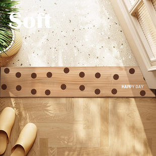 包豪斯波点木纹过门石地垫浴室卫生间防滑吸水门槛脚垫超窄长条垫