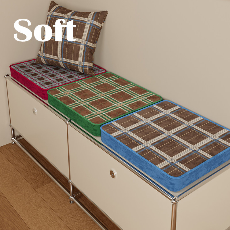 复古格子蒲团客厅阳台懒人方形垫茶室禅修垫子简约家用榻榻米坐垫