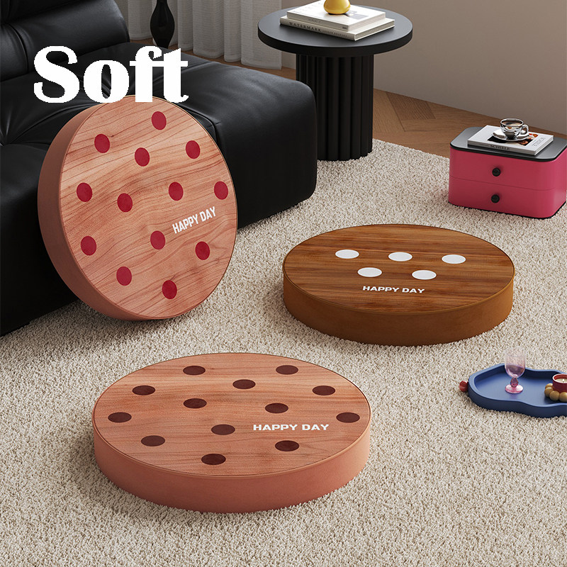 包豪斯木纹波点蒲团客厅阳台懒人圆形坐垫茶室禅修垫子榻榻米坐垫,居家布艺,蒲团,淘宝优惠券,粉丝福利购,淘宝优惠卷