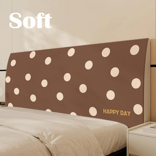 复古波点床头罩韩系家用卧室房间百搭简约防尘保护罩床头靠垫套罩