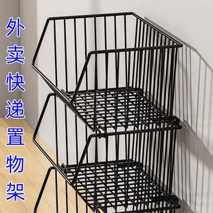 门口外卖架放门口篮子放快递架子家用置物架零食架门外卖放门口框