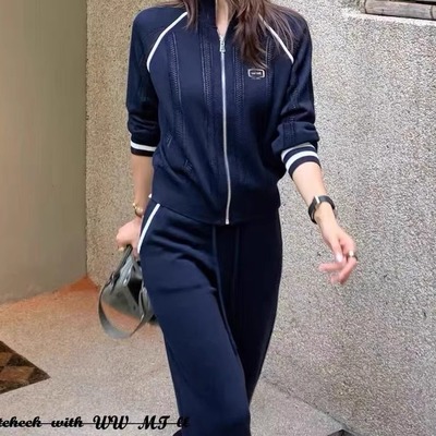 撞色气质深圳条纹法式高级感套装