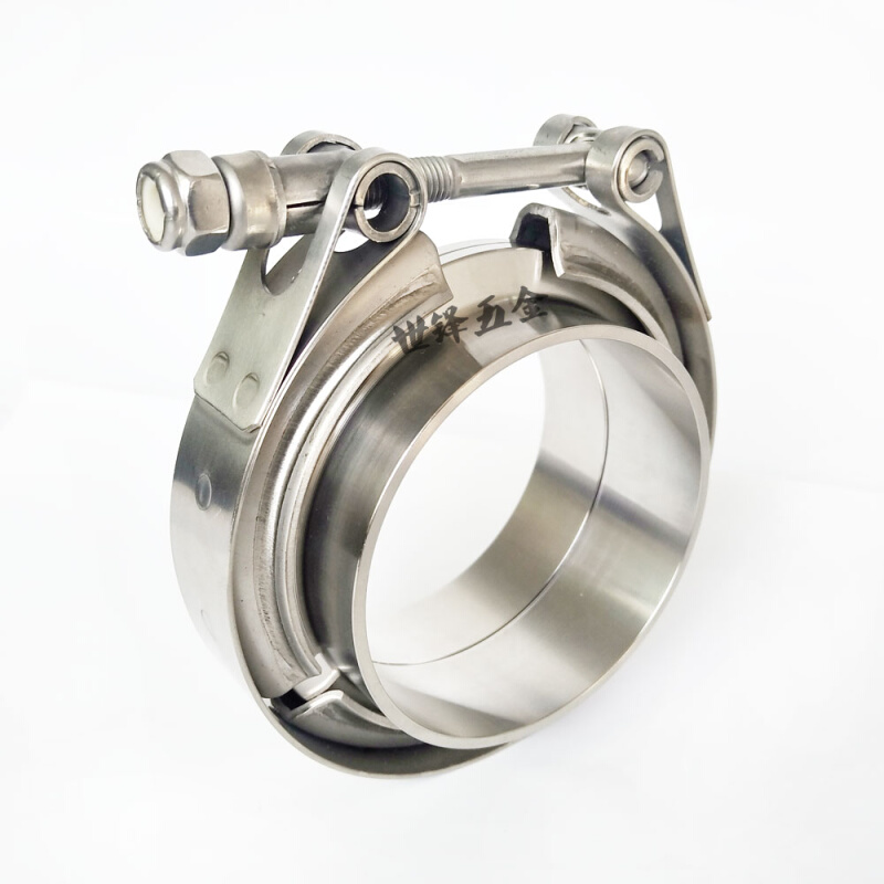 极速排气管卡箍304不锈钢子母法C兰消声器抱箍V型喉箍管夹卡扣现