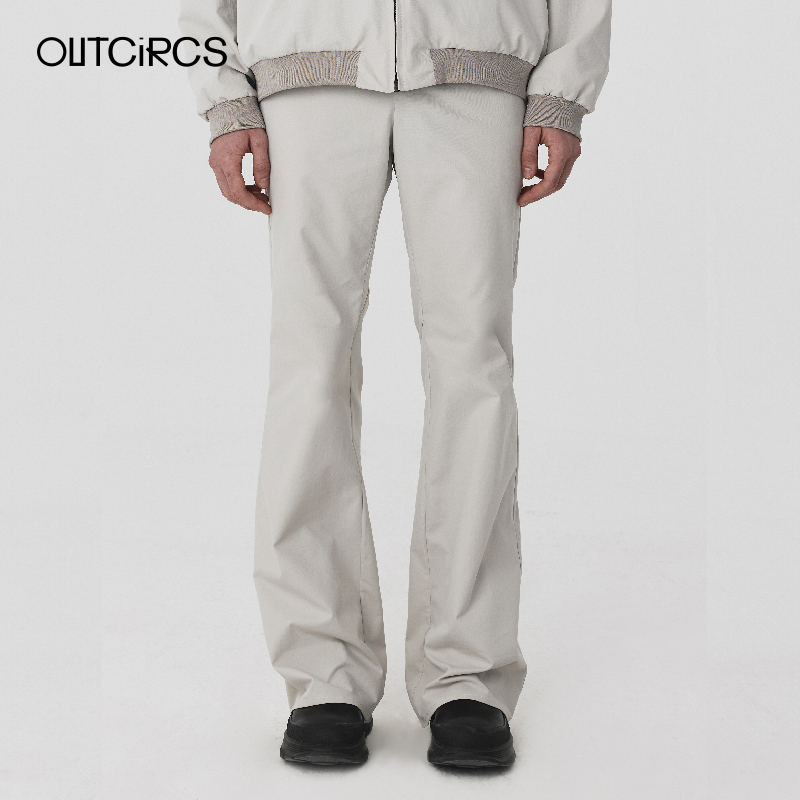 OUTCIRCS分割剪裁微喇叭裤子男款