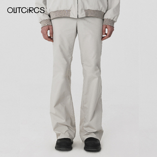 OUTCIRCS分割剪裁微喇叭裤子男款夏季薄款休闲裤秋季外穿夏款男裤