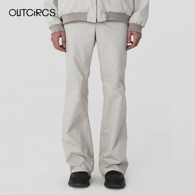 OUTCIRCS分割剪裁微喇叭裤子男款