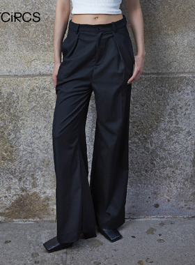 OUTCiRCS 打褶线条直筒裤 PLEATED STRAIGHT TROUSERS