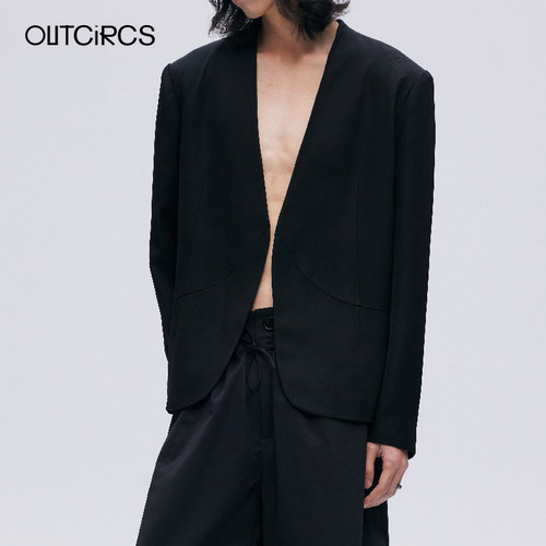 OUTCiRCS无领西装外套夏季薄款