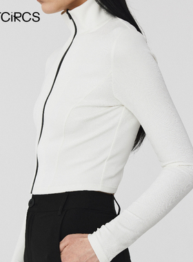 OUTCIRCS修身拉链短款打底衫外搭夏季薄款上衣春秋款初秋短款外套