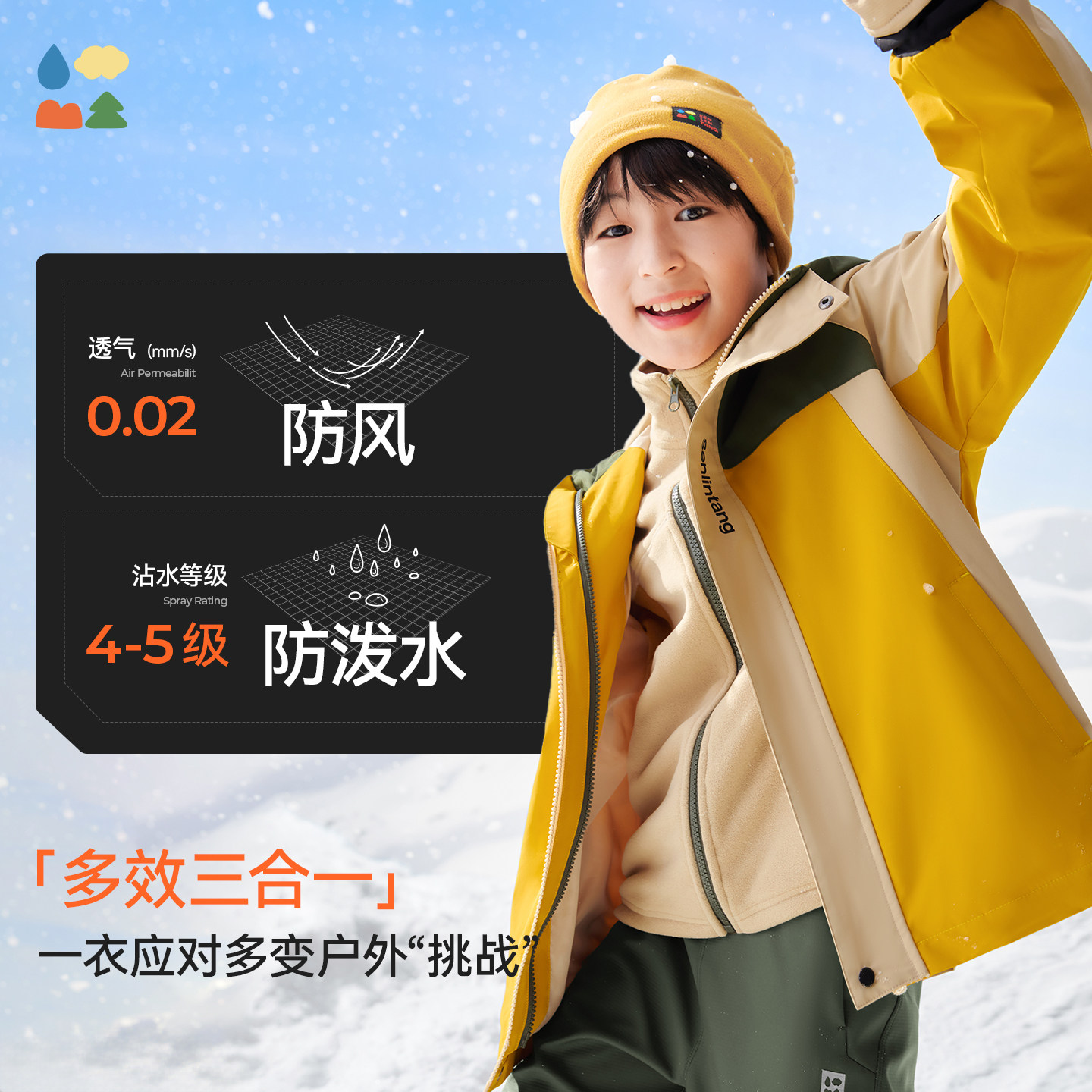 抗静电撞色三合一宽松外套图片