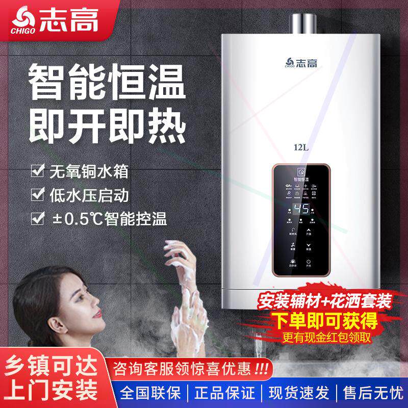 燃气热水器12L平衡式天燃气液化煤气家用洗澡强排式6升出租房