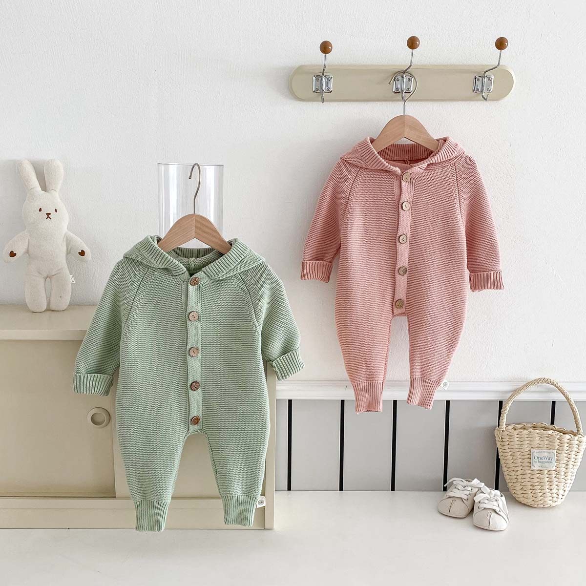 婴幼儿韩版秋冬针织加厚柔软连体哈衣带帽可爱小熊耳朵宝宝爬服,童装/婴儿装/亲子装,连身衣/爬服/哈衣,淘宝优惠券,粉丝福利购,淘宝优惠卷