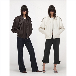 工作室原创saumple study symp保皮衣外套弧形肩飞行员环