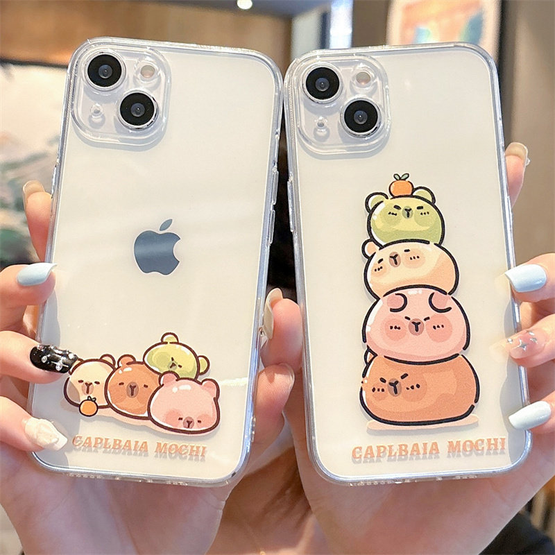 果冻卡皮巴拉适用苹果15promax手机壳iphone14新款13mini情侣12透明11软硅胶17/xr可爱16防摔8plus全包7/6p套
