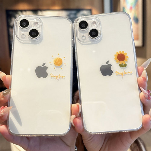 太阳向日葵适用苹果16promax手机壳iphone15新款14plus简约13小众12mini女款11透明17情侣xr硅胶8/7/6软壳se3
