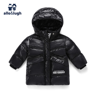 allolugh童装冬季男女羽绒服加厚保暖鸭绒中小童宝宝中长款连帽