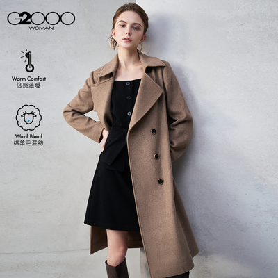 【配送腰带/绵羊毛混纺/商场同款】G2000女装2025秋冬中长款大衣.
