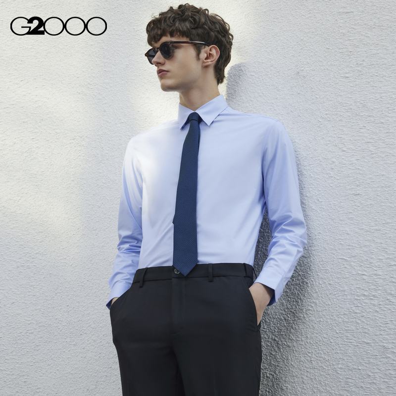 G2000男装 高级设计时尚商务通勤夏季商场同款男士内搭长袖衬衫男