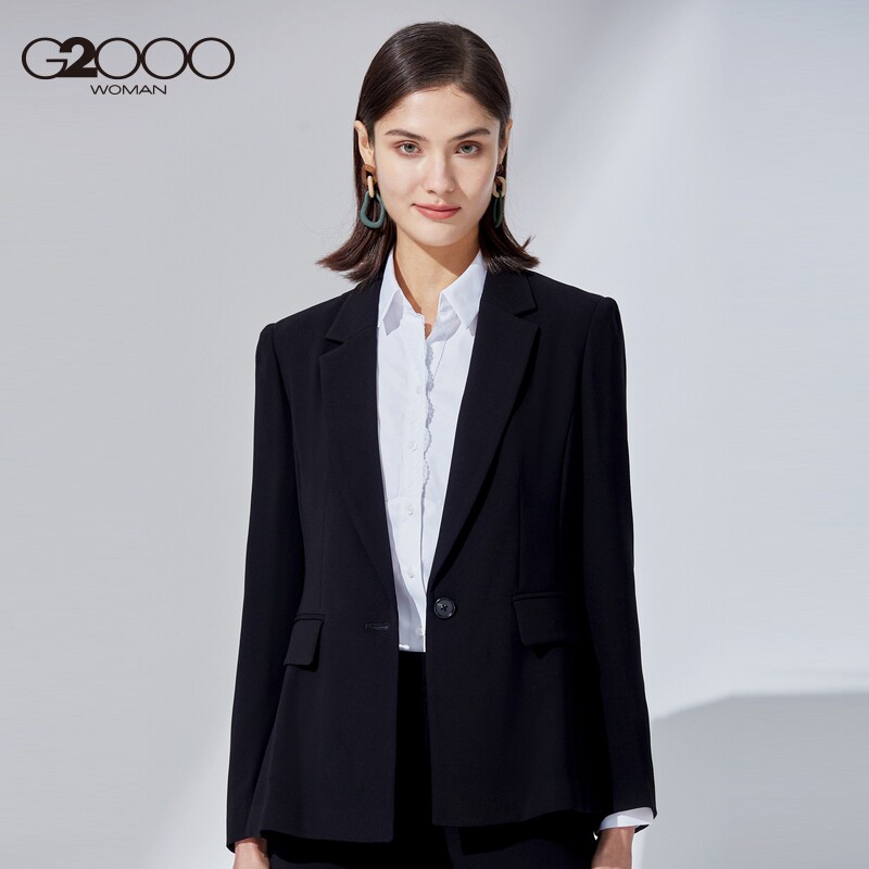 g2000女装新品西服外套 商务职业通勤黑色气质小西装