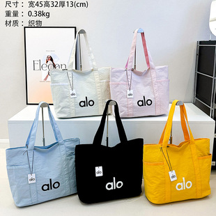 alo yoga瑜伽包单肩包帆布包男女通用大容量购物袋运动健身包跨境