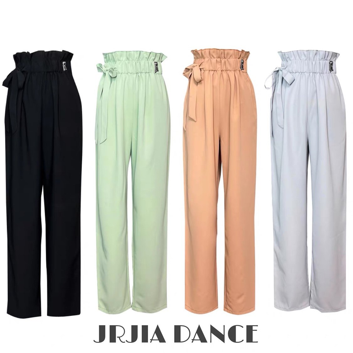 JIA DANCE拉丁舞R93裤子花苞裤松紧腰练习收腿直筒裤显瘦摩登裤女