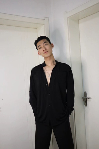 Hz拉丁舞服黑色衬衫衬衣练功服男