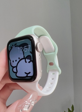 IWUJIAO适用iwatch11 10 8 9表带applewatch7苹果手表65/432se 38/4240/44/41mm/45mm 49mm ultra 液态硅胶女