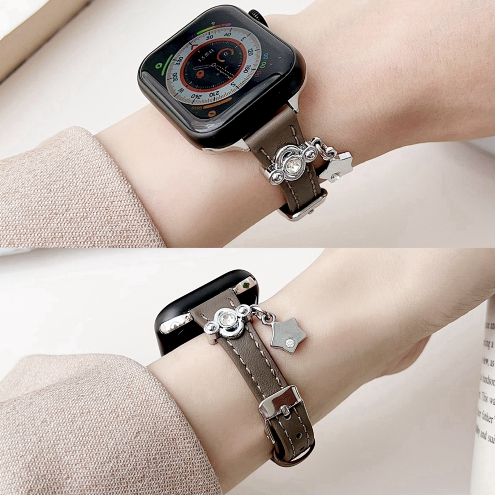 IWUJIAO适用iwatch9表带applewatch8代s7 6苹果手表带5/4321/se 皮质柔软38/4240/44/41mm/45mm ultra 49 智能设备 智能手表手环表带/腕带 原图主图