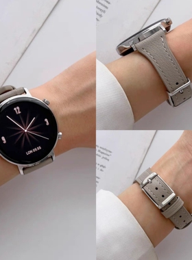 iwujiao适用fit4pro华为watch3真皮方扣手表带GT5 Pro荣耀2 S1小米color华米gtr 4GTS一加vivo OPPOse三星