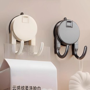 日本吸盘双挂钩悬挂式免打孔强力纸巾粘钩手提抽纸厨房卫生间挂架