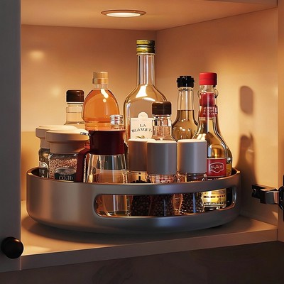 【加厚加高】日本旋转调料置物架