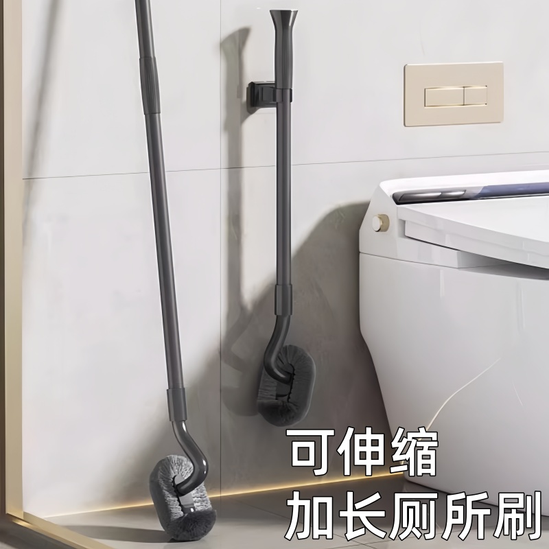 日本厕所刷洗厕所专用刷子伸缩长杆马桶刷硬毛蹲坑无死角卫生间刷