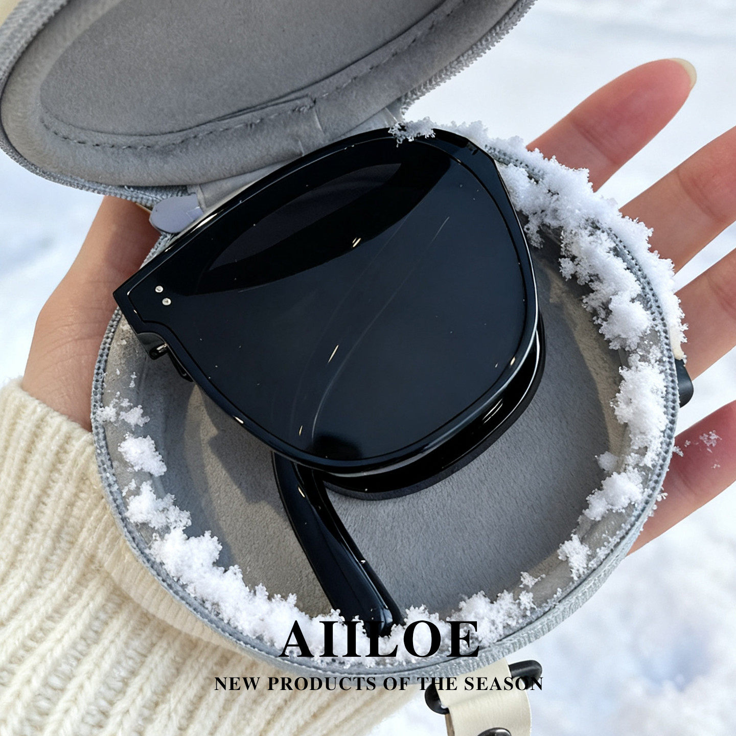 ClreatKhscn折叠偏光近视墨镜女