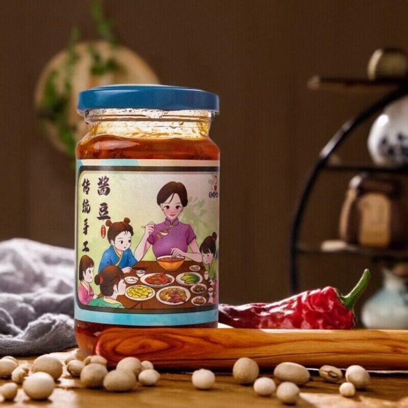 传统农家手工香辣酱豆
