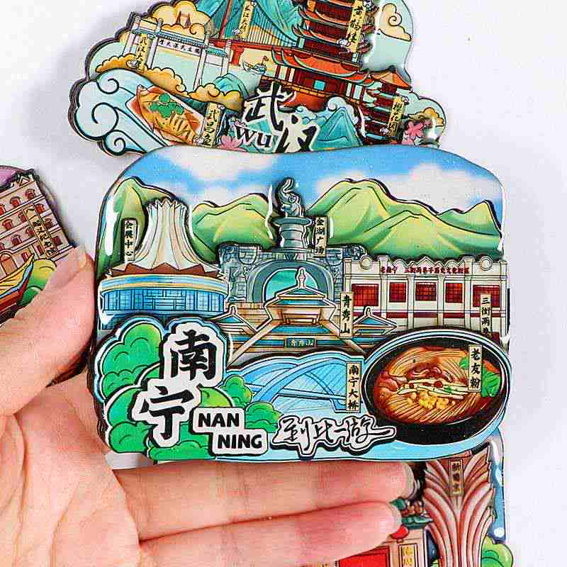 木质冰箱贴北海南宁常州南昌温州井冈山海口日照西双版纳立体磁贴