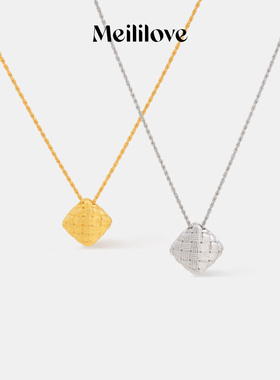 【胡可推荐】莓拉「编织方砖」中古肌理感气质吊坠项链/耳钉