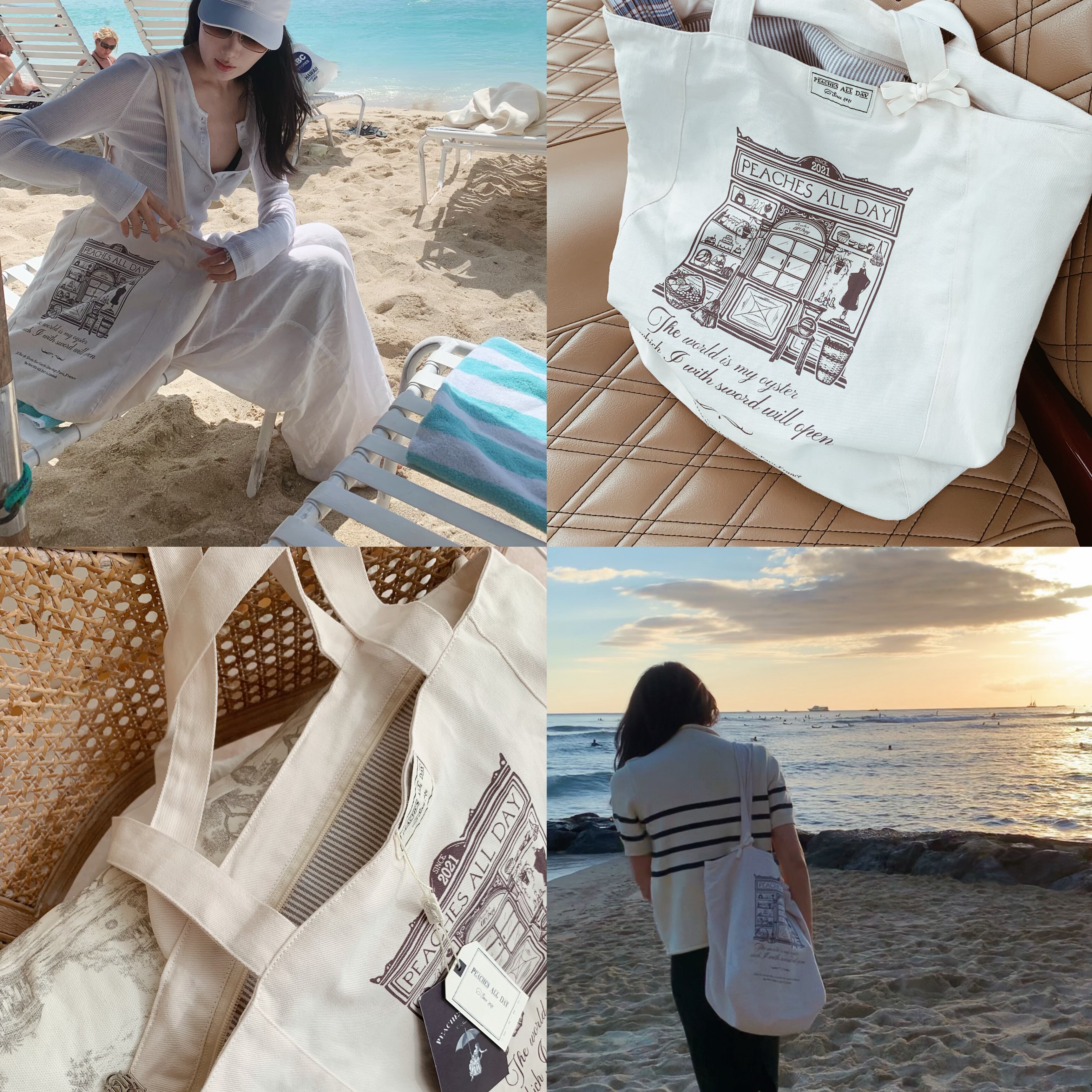 原创手绘多功能大容量超轻帆布包