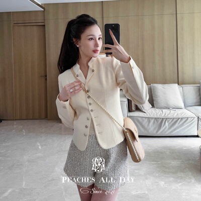 短款西装外套粗花呢du家气质